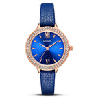 Megir women watch light luxury fashion diamond waterproof all-match leather copper quartz female watch 4210