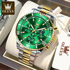 OLEVS Men's watch Multi-functional timing three eye quartz watch luminous waterproof men's causal watch 2870