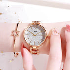 GEDI 81034 Fashion Casual Watch Hot Sale Women Elegant Luxury Stainless Steel Alloy Strap Waterproof Ladies Diamond Rhinestone Analog Quartz Wristwatch