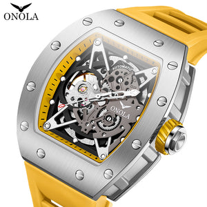 ONOLA ON3838 2023 New ONOLA men's watch Automatic Mechanical Watch Silicone strap Fashion Waterproof Sports Watch Men's casual OM3838