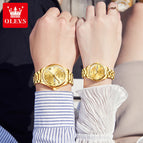 OLEVS men's watch local gold quartz watch diamond-encrusted waterproof luminous couples watch 5563QL