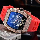 2023 Watch for men New Diamond Quartz Watch Barrel-Shaped European Style Hollow Ghost Head Quartz Watch 9791
