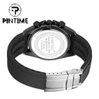 PINTIME Watch for men Six-Pin Colorful Crystals Silicone fashion Calendar quartz men's Watch 2742