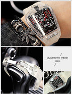 KIMSDUN Men's watch Trendy personality transparent men's watch silicone quartz  sports causal men's watch K-725D