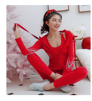 Women's fitness yoga suit sports vests back bra high waist seamless yoga pants three-piece Y26T5553
