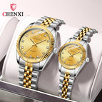 CHENXI Men and Women Watch Quartz Watch 004A Fashion waterproof casual watch CX004A inter gold