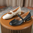 Mary Jane shoes women 2022 new thick-heeled single shoes retro square toe single shoes office lady shoes 189-21