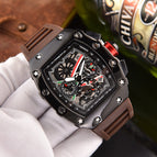New men's Square Watch Elements Business Men's Six-Pin Running Seconds Multi-Function Calendar Watch 8087H