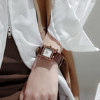 2023 New Arrival GUOU small women's watches trend simple temperament shell surface rhinestone leather belt casual watch