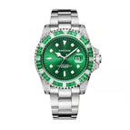 KIMSDUN new diamond-encrusted green water ghost automatic mechanical watch fashion luminous men's watch waterproof watch K-1268A steel