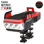 Mountain bike bicycle headlight warning light USB charging with horn riding flashlight lighting equipment TG-ZX014
