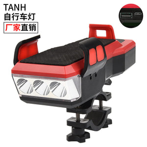 Mountain bike bicycle headlight warning light USB charging with horn riding flashlight lighting equipment TG-ZX014