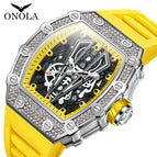ONOLA ON3826 Watch for men Diamond New Top-Selling Fashion Waterproof Quartz Men's Watch Silicone Sports Men's Watch D