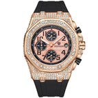 KIMSDUN Gypsophila watch men's diamond multi-function three-eye chronograph waterproof quartz watch men's watch K-1225B