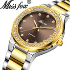 Missfox New Women's Watch Quartz Watch Gold High-end Diamond Ladies Watch 2742