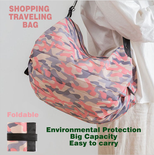 Foldable shopping bag environmental travel one shoulder beach bag portable large capacity canvas bag