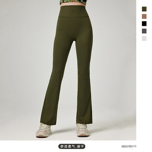 High Waist Hip Lift Slim Flare Pants Women's Fitness Yoga Sports Dance Drape Wide Leg Trousers Summer YC024