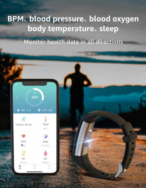 Runmifit New S5 Second Generation Temperature Smart Bracelet, Heart Rate Blood Oxygen Blood Pressure Waterproof Smart Watch