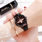 GEDI 9492 Fashion Casual Watch Hot Sale Women Korean Milanese Mesh Magnetic Strap Elegant Luxury Stainless Steel Waterproof Ladies Analog Quartz Wristwatch
