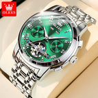 OLEVS men's watch Chilam celebrity endorsement multifunctional automatic mechanical watch hollow men's watch 6607