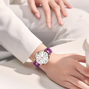 Women watch fashion retro popular waterproof office lady casual quartz leather strap watch 018-2