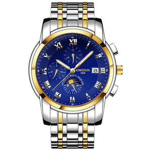 KIMSDUN Business Moon Phase Calendar Multifunctional Men's Mechanical Watch Men's Watch Waterproof Automatic Watch K-1894A