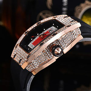 Women's watch Diamond-Encrusted Quartz Watch Barrel-Shaped Red Lip Series Fashion Watch in Stock 1615