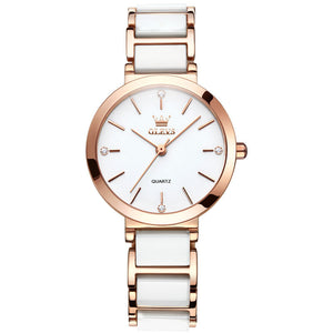 OLEVS 5877 Korean Fashion Korea Ceramic Waterproof for Women Quartz Watch