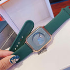 Guou fanshion watch women's 2023 new jelly design small square watch simple fashion Silicone Tape women's Watch