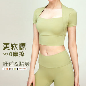 New Yoga Short Slimming Sports Top Women's Short-Sleeved Tight T-shirt Workout Clothes sports top