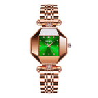 SENO Steel Small Square Watch Ladies Fashion waterproof diamond Quartz women lady Watch S057