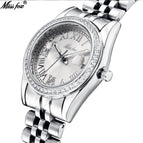 MISSFOX watch Swiss fashion simple temperament diamond luminous stainless steel ladies watch 2890