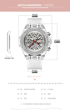 KIMSDUN men and women's watch Diamond transparent quartz watch waterproof net red watch men and women couple watches K-1983B