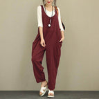 Plus Size Ladies casual pants overalls women jumpsuit Cropped