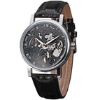 Winner Mechanical Watch Men's Fashion Casual Retro Roman Style Hollow-out Watch Manual Mechanical Watch SLZ11
