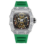 ONOLA diamond-studded live fashion sports automatic mechanical watch men's silicone strap waterproof ON3828D