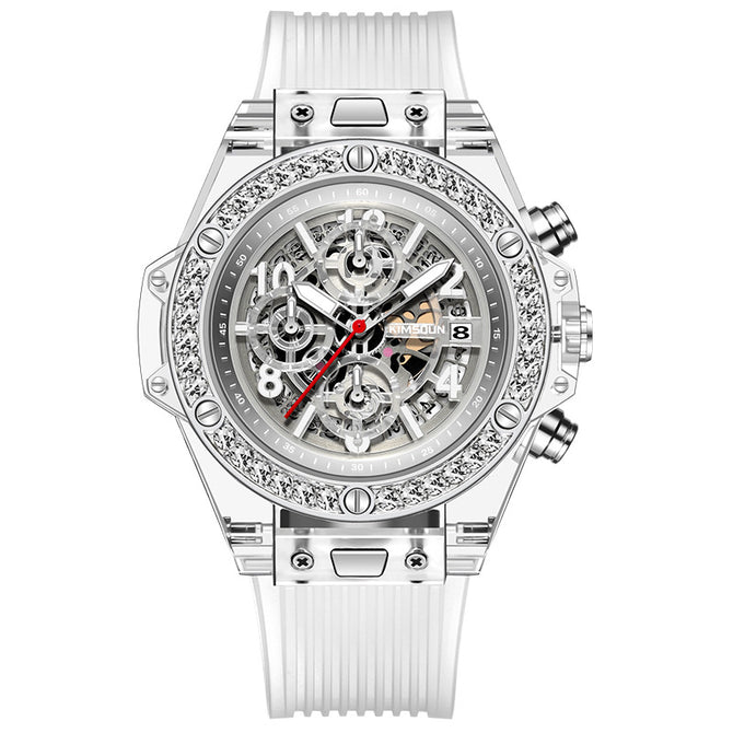KIMSDUN men and women's watch Diamond transparent quartz watch waterproof net red watch men and women couple watches K-1983B