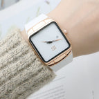 GOGO Silicone Tape square men's and women's watches fashion trend Mori women's watches calendar rubber belt quartz watch