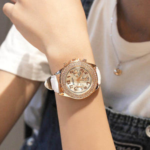 Xinkon 178010 three-eye six-needle belt ladies watch fashion casual student watch women's watch quartz watch