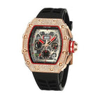 PINTIME 8110 Watch Big Dial Men Luxury Diamond  Watches Wrist Chronograph Male Sport Wristwatch Quartz Clock