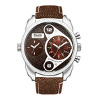 Oulm casual cowboy men's watch double time zone large dial men's quartz watch quartz watch HP9316