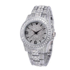 MISSFOX new fashion high-end diamond-encrusted men's watch stainless steel waterproof quartz watch v291