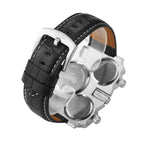 OULM watch for men quartz watch multi-time zone genuine leather quartz causal watch 1167