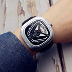 Punk Square Turntable Boys New Concept Watch Trendy Men's Fashion Watch All-Match Belt Quartz Watch Unicorn Watch 58991-2