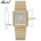 MISS FOX Square Gypsophila Small Dial Women's Watch Fashion Diamond Bracelet Watch 2690