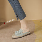 Fisherman's shoes women's 2022 spring and summer new bow sandals and slippers women's flat bottom half slippers 613-1