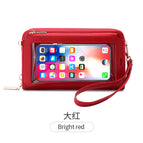 Touch screen mobile phone bag female diagonal RFID anti-theft brush multi-function shoulder transparent mini small bag wallet mobile phone bag SJ623