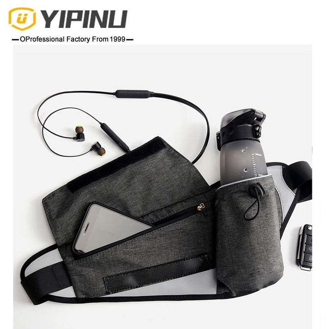 New outdoor sports double layer storage marathon water bottle waist bag waterproof phone waist bag