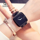GUOU 8190 gun new square watch gun box fashion ladies watch temperament square watch leather watch women gifts gifts
