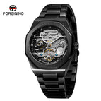 Forsining European and American Style Men's Fashion Casual Hollow Mechanical Flywheel Automatic Mechanical men Watch SLZe221